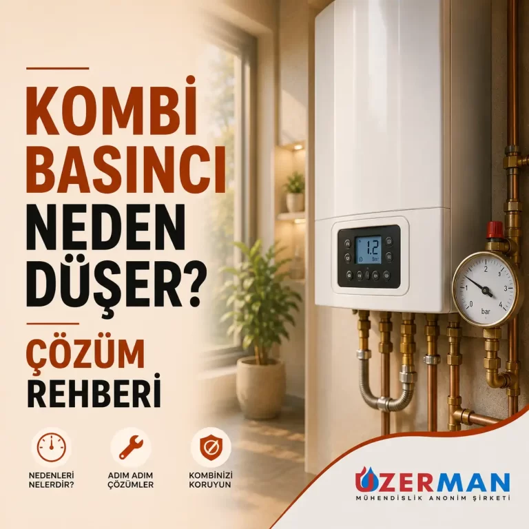Kombi basıncı neden düşer? Kombi su basıncı düşme nedenleri ve çözüm önerilerini anlatan Uzerman Mühendislik rehberi.